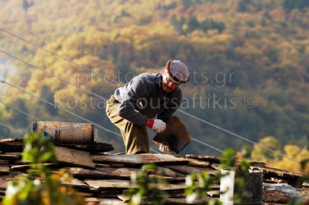 Καστάνιτσα Αρκαδία καστανιώνας μάστορας στέγης πέτρας